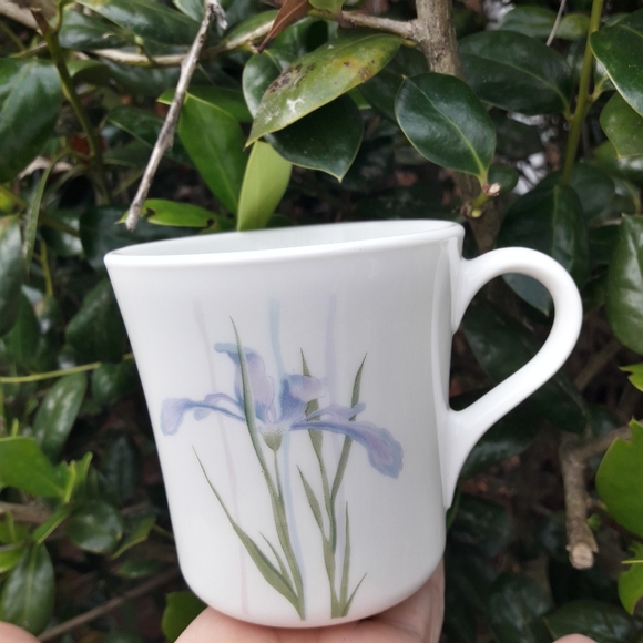 Vintage Mug Corning Ware Blue Iris Flower Rare - Picture 3 of 15
